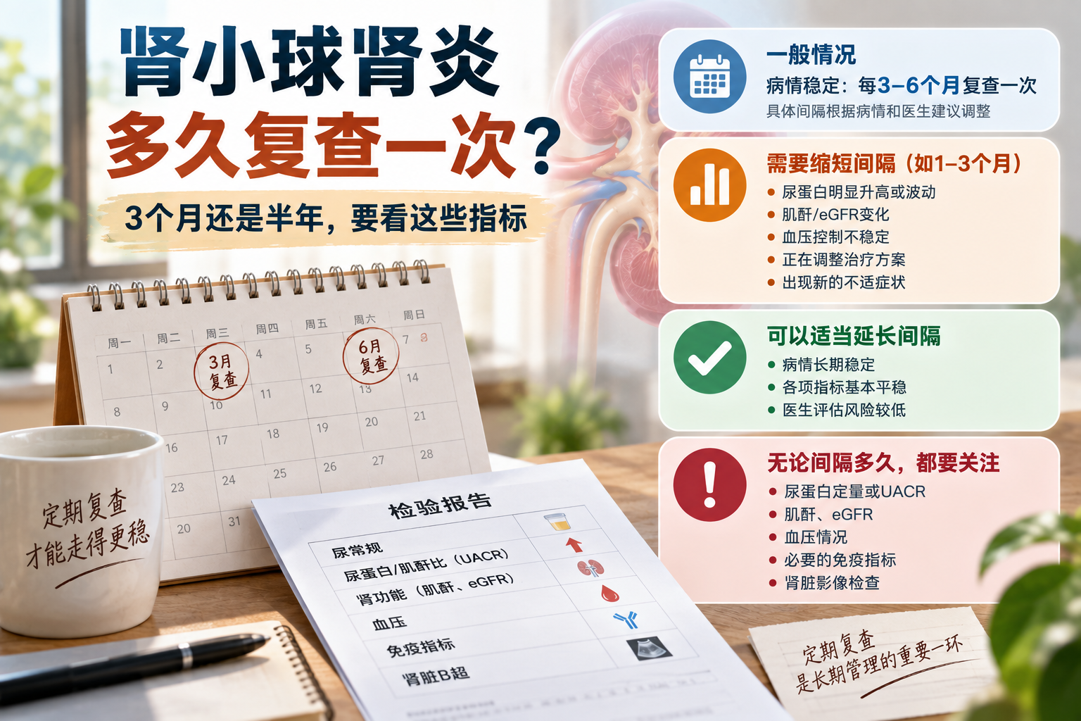肾小球肾炎多久复查一次？3个月还是半年，要看这些指标