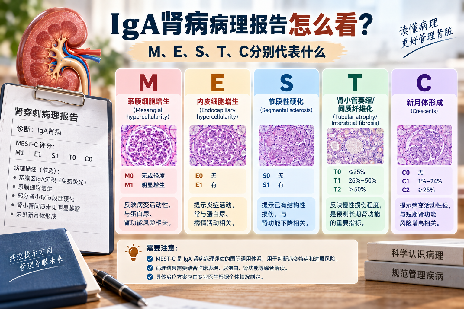 IgA肾病病理报告怎么看？M、E、S、T、C分别代表什么