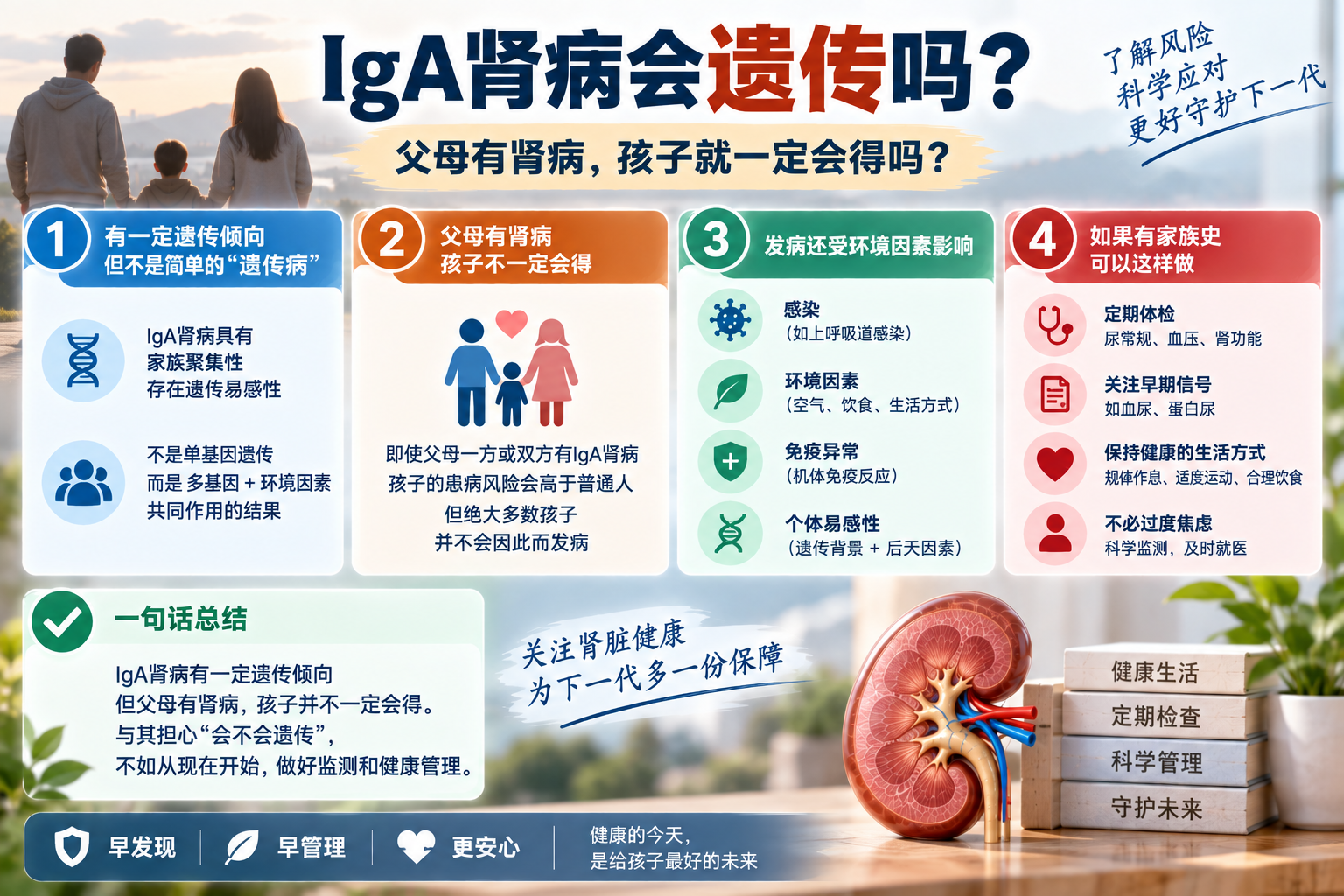 IgA肾病会遗传吗？父母有肾病，孩子就一定会得吗