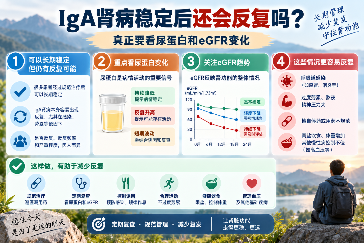 IgA肾病稳定后还会反复吗？真正要看尿蛋白和eGFR变化
