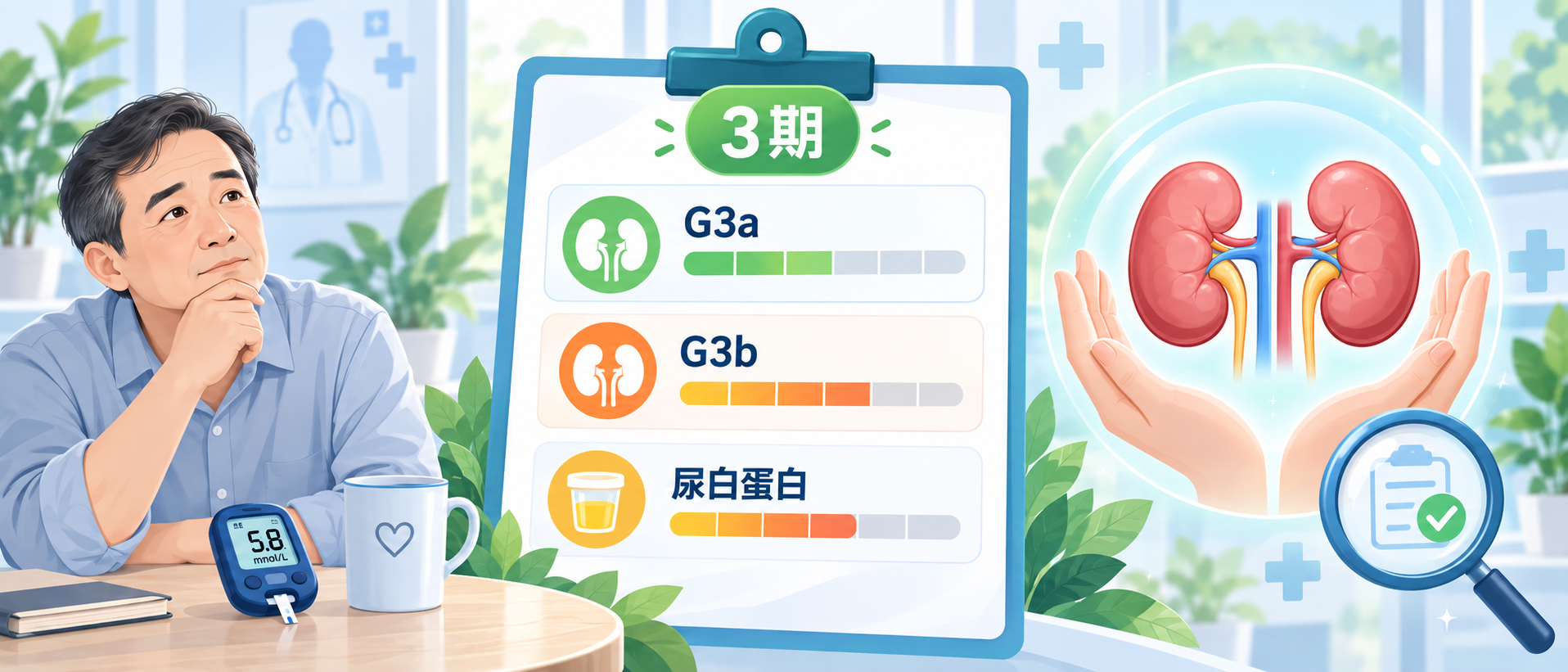 糖尿病肾病到了3期怎么办？先分清G3a、G3b和尿白蛋白水平