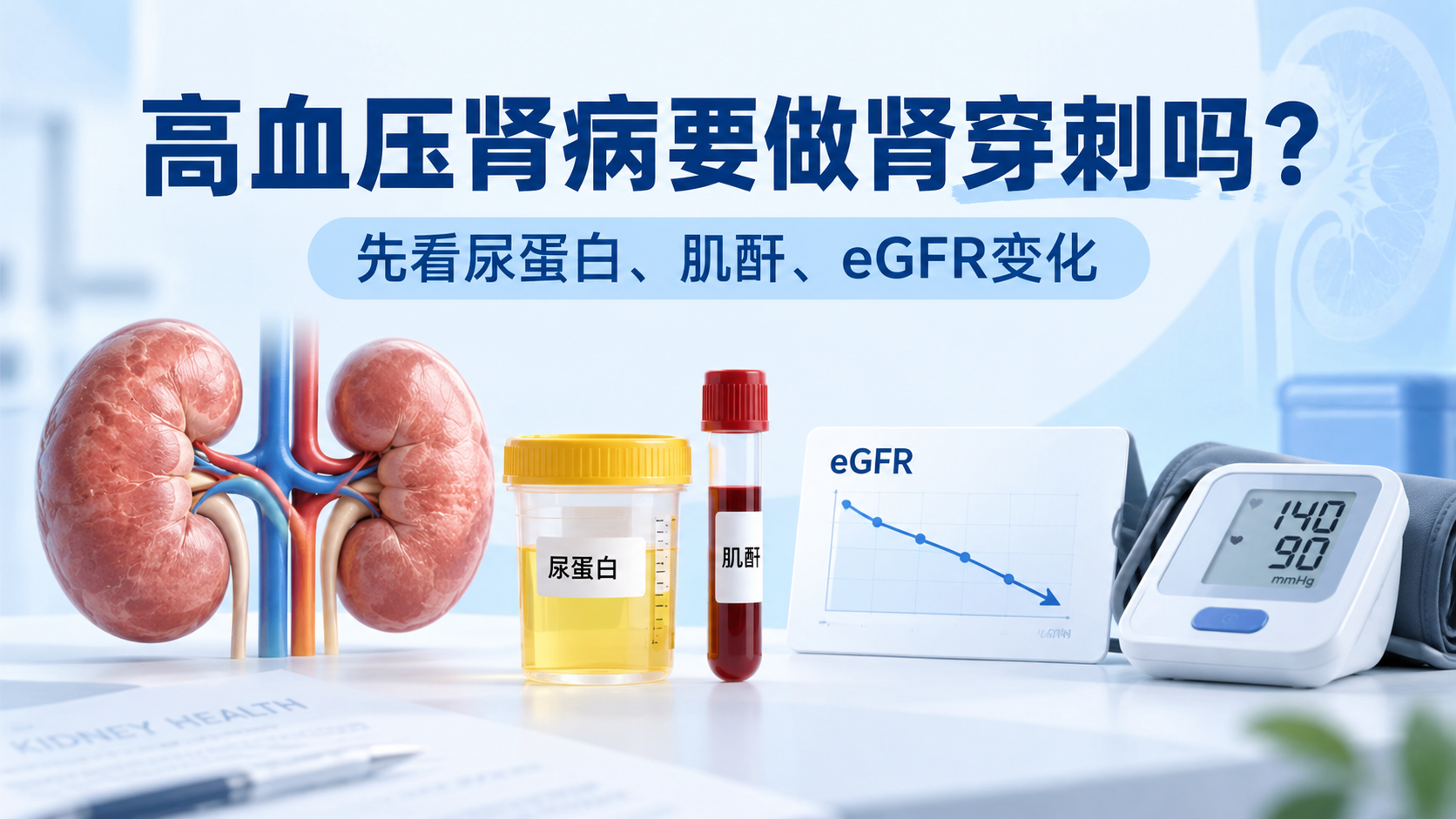 高血压肾病一定要做肾穿刺吗？先看尿蛋白、肌酐和eGFR怎么变化