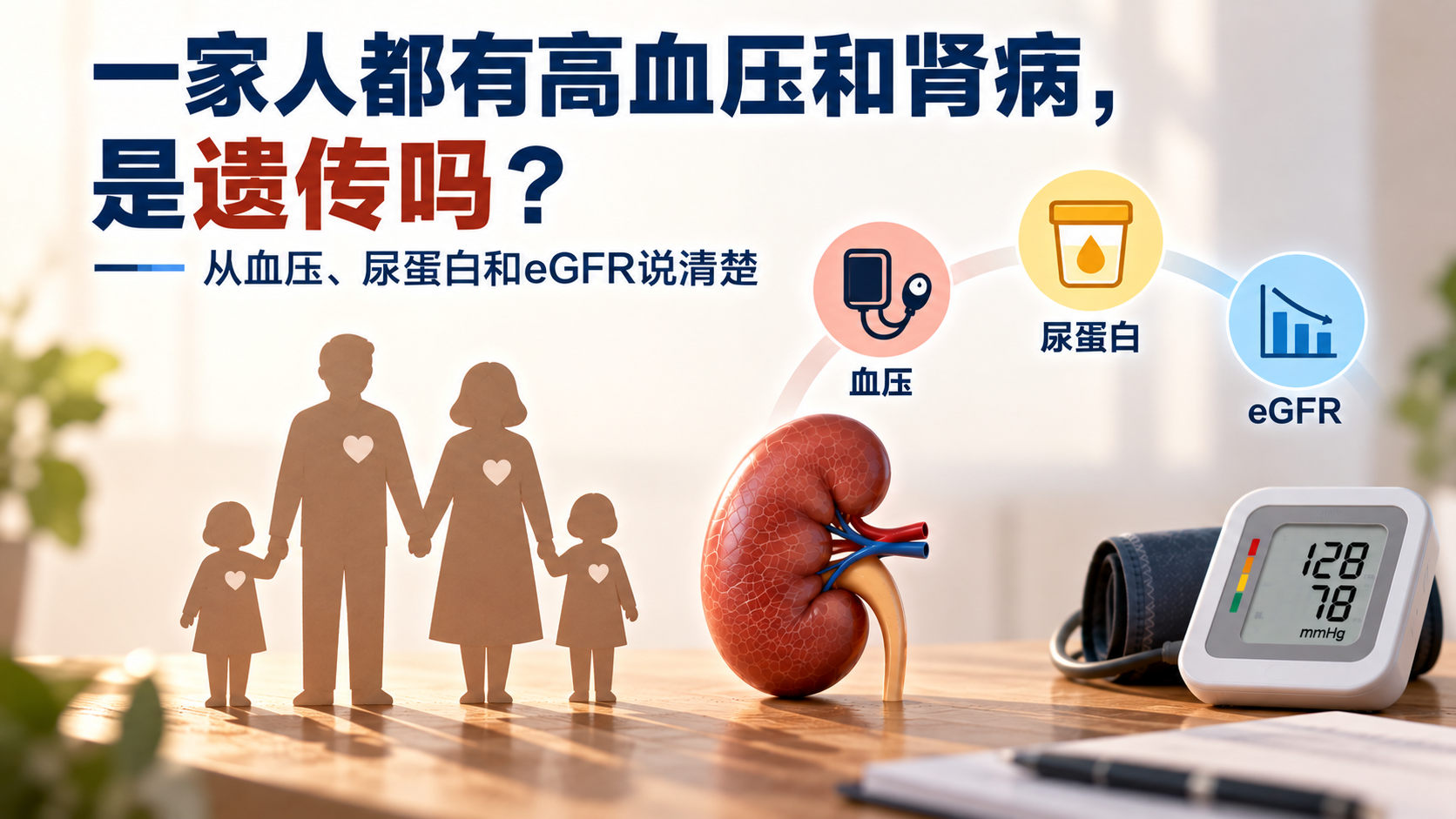 一家人都有高血压和肾病，是遗传吗？从血压、尿蛋白和eGFR说清楚