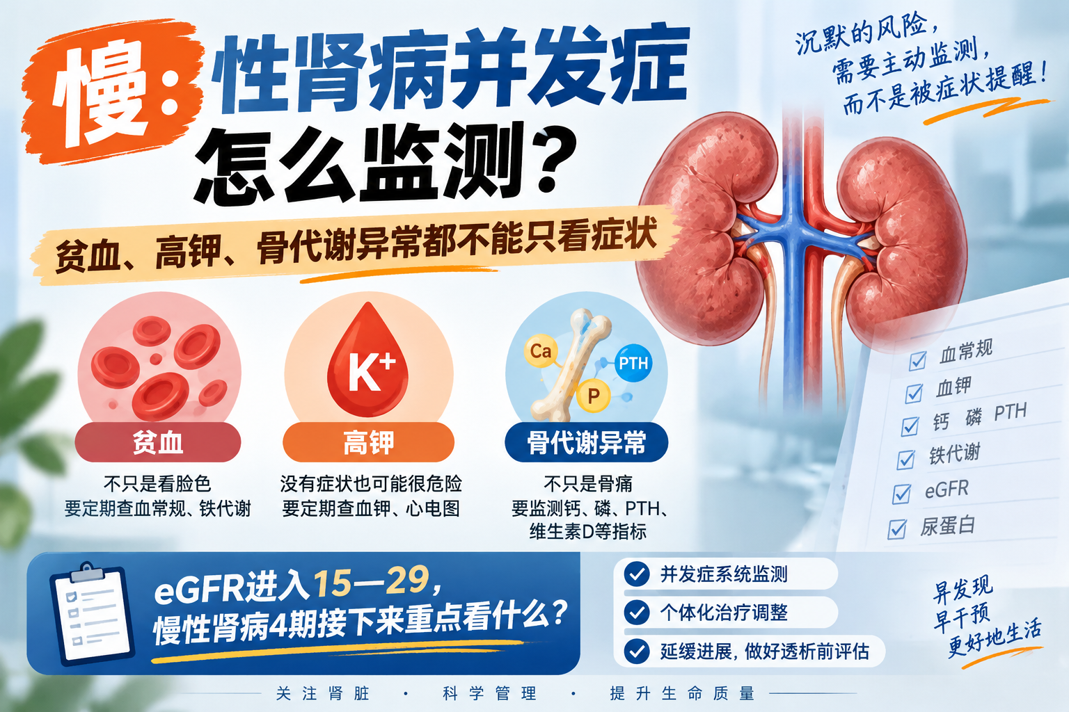 eGFR进入15—29，慢性肾病4期接下来重点看什么？