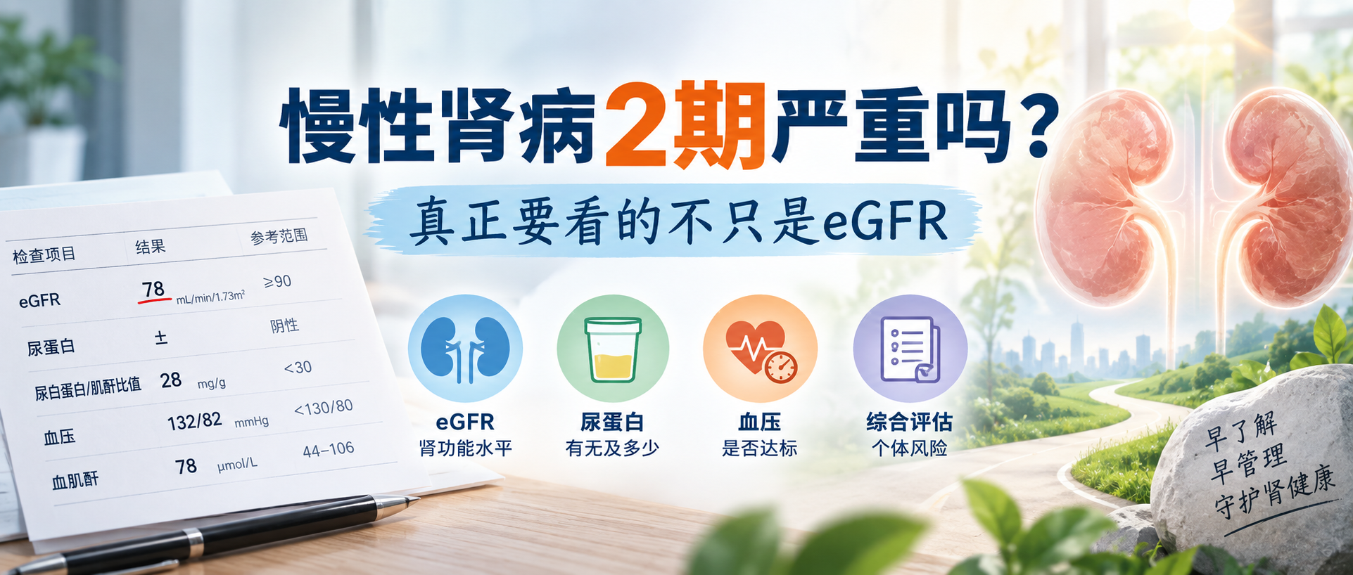 慢性肾病2期严重吗？真正要看的不只是eGFR