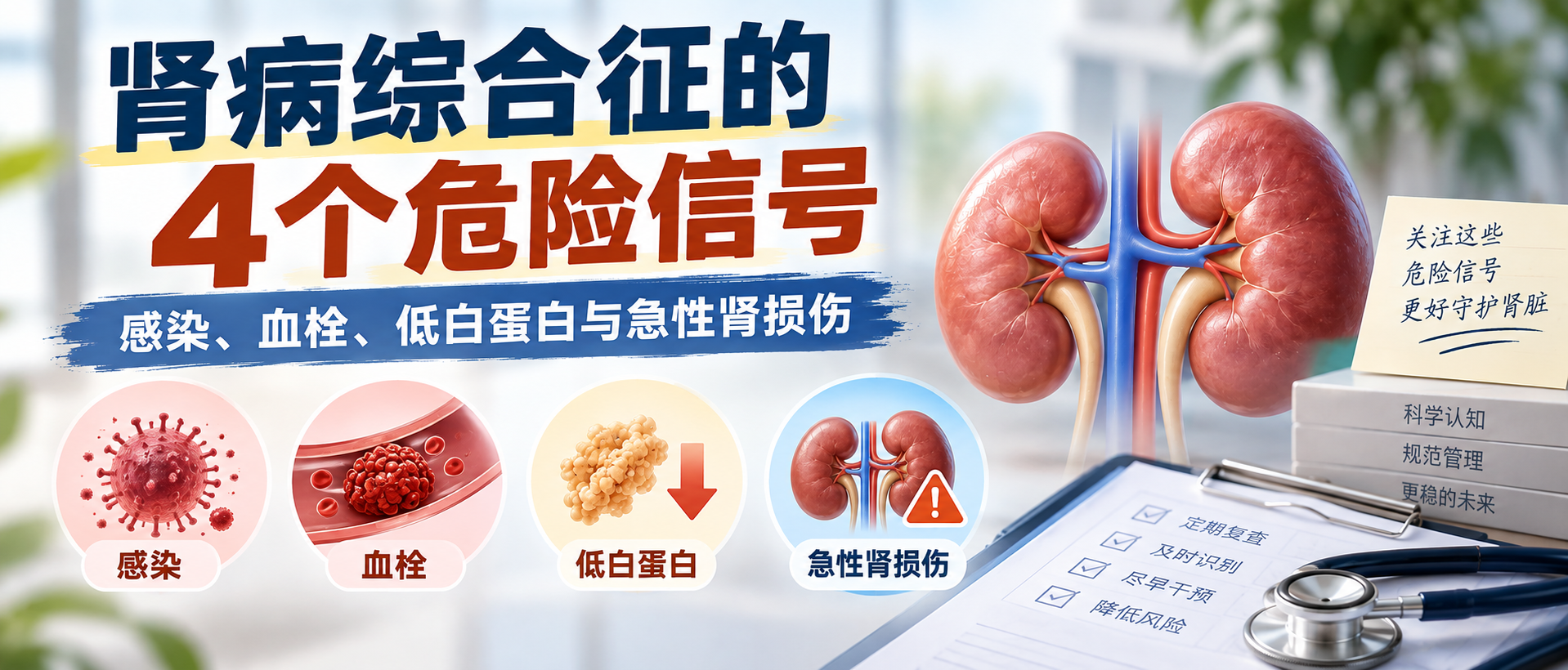 肾病综合征的4个危险信号：感染、血栓、低白蛋白与急性肾损伤