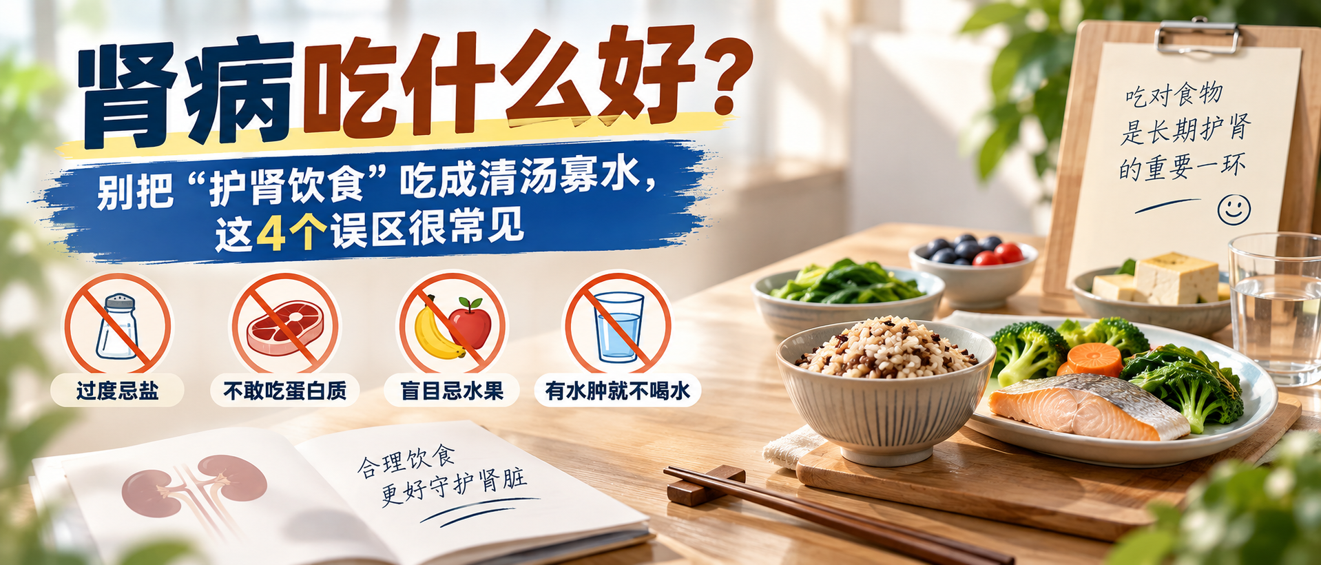 肾病吃什么好？别把“护肾饮食”吃成清汤寡水，这4个误区很常见