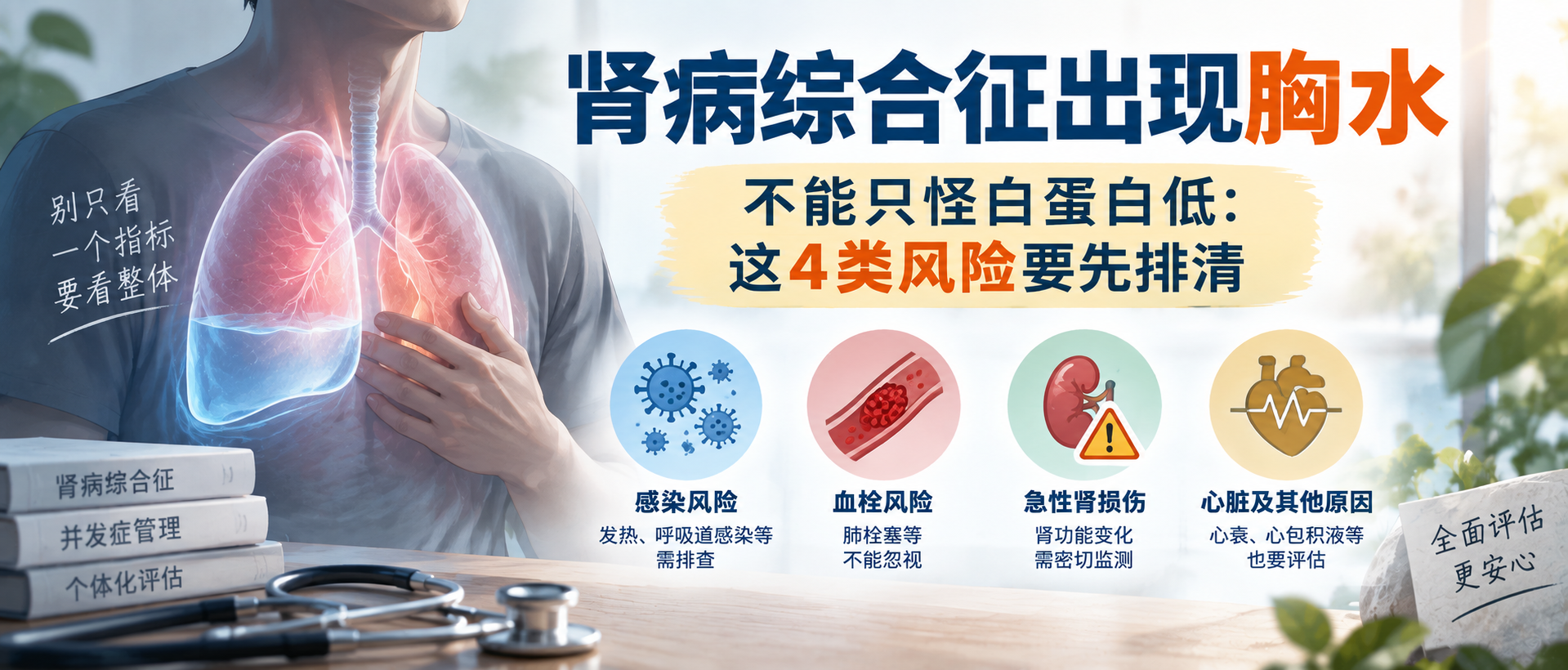 肾病综合征出现胸水，不能只怪白蛋白低：这4类风险要先排清