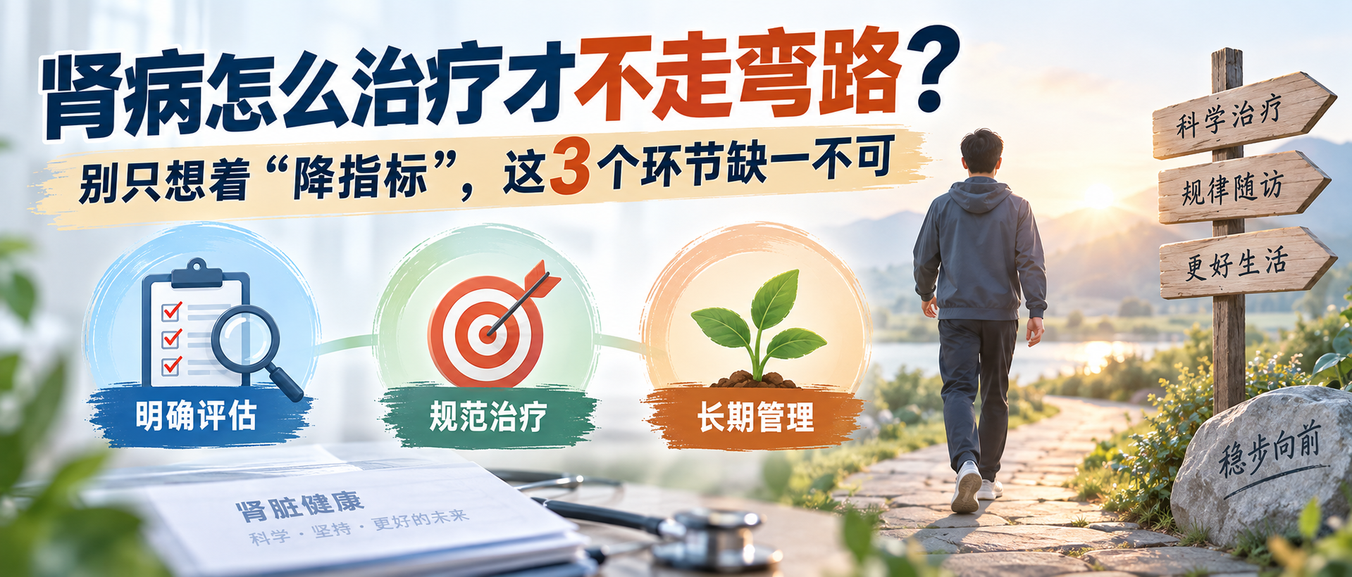 肾病怎么治疗才不走弯路？别只想着“降指标”，这3个环节缺一不可