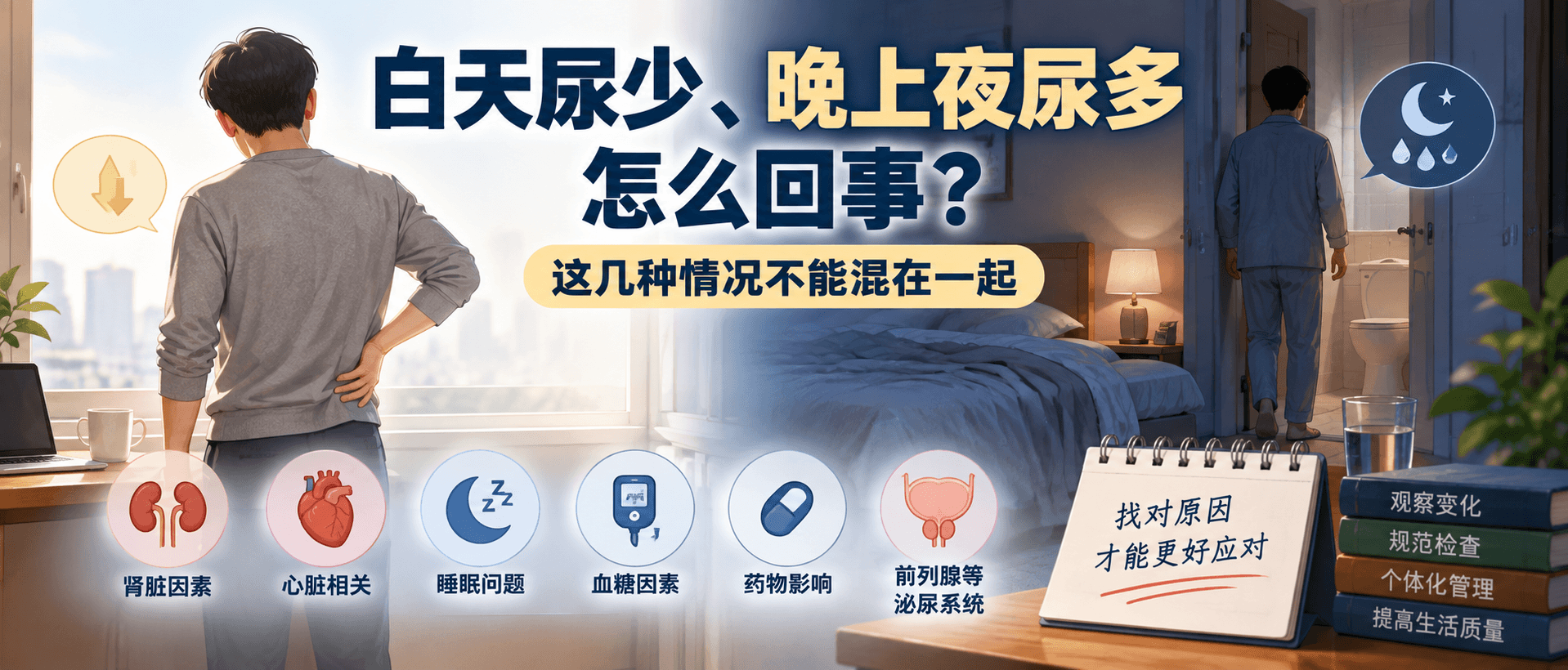 白天尿少、晚上夜尿多怎么回事？这几种情况不能混在一起