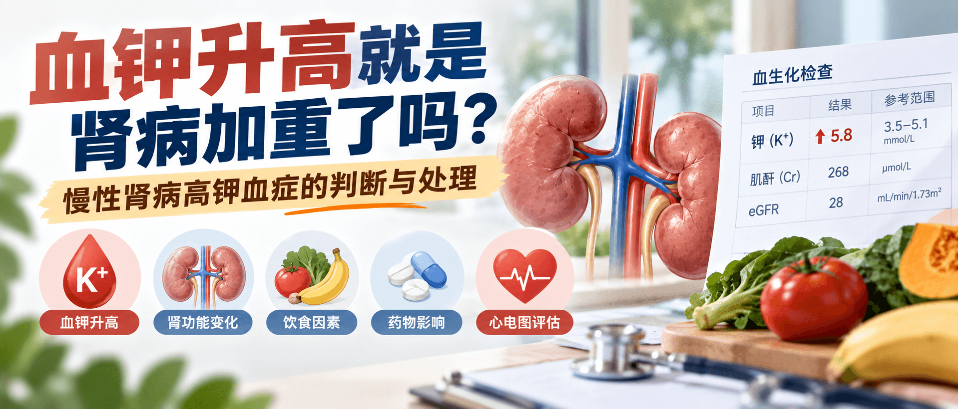 血钾升高就是肾病加重了吗？慢性肾病高钾血症的判断与处理