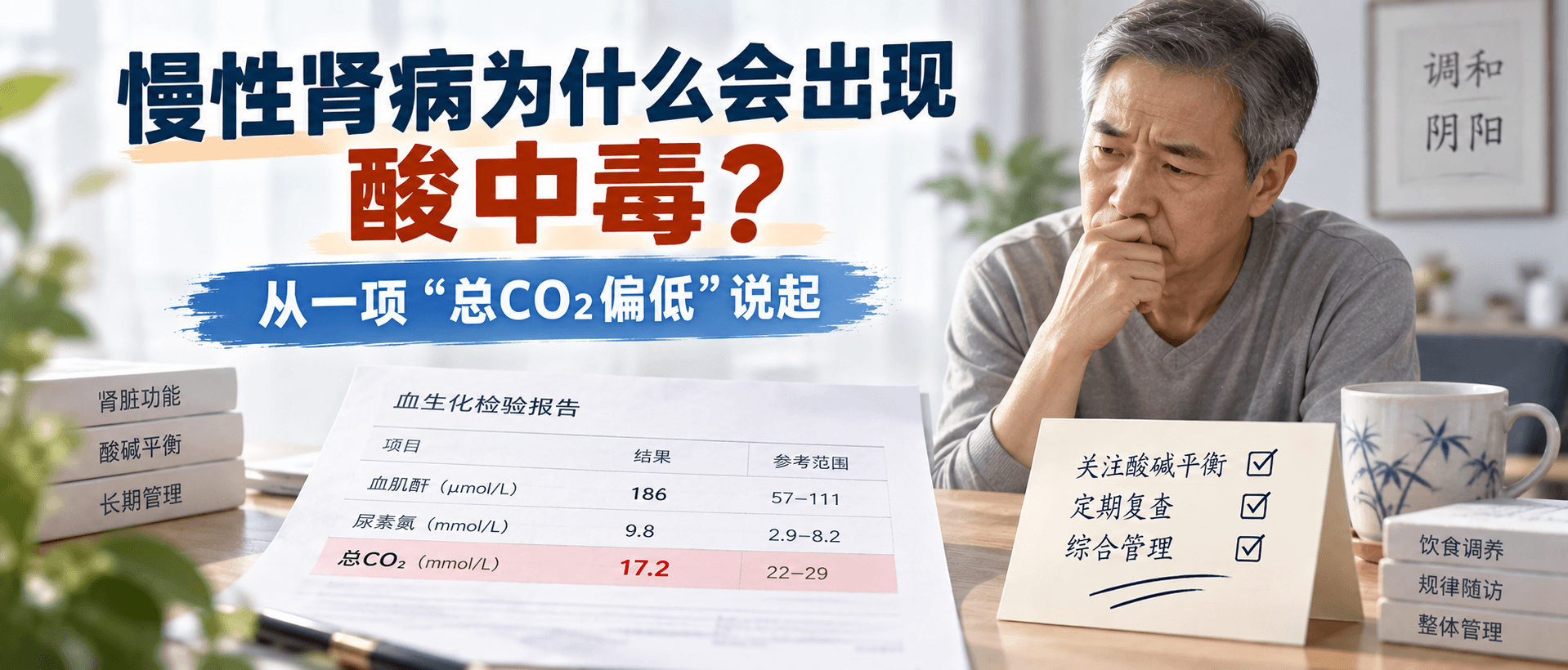 慢性肾病为什么会出现酸中毒？从一项“总CO₂偏低”说起
