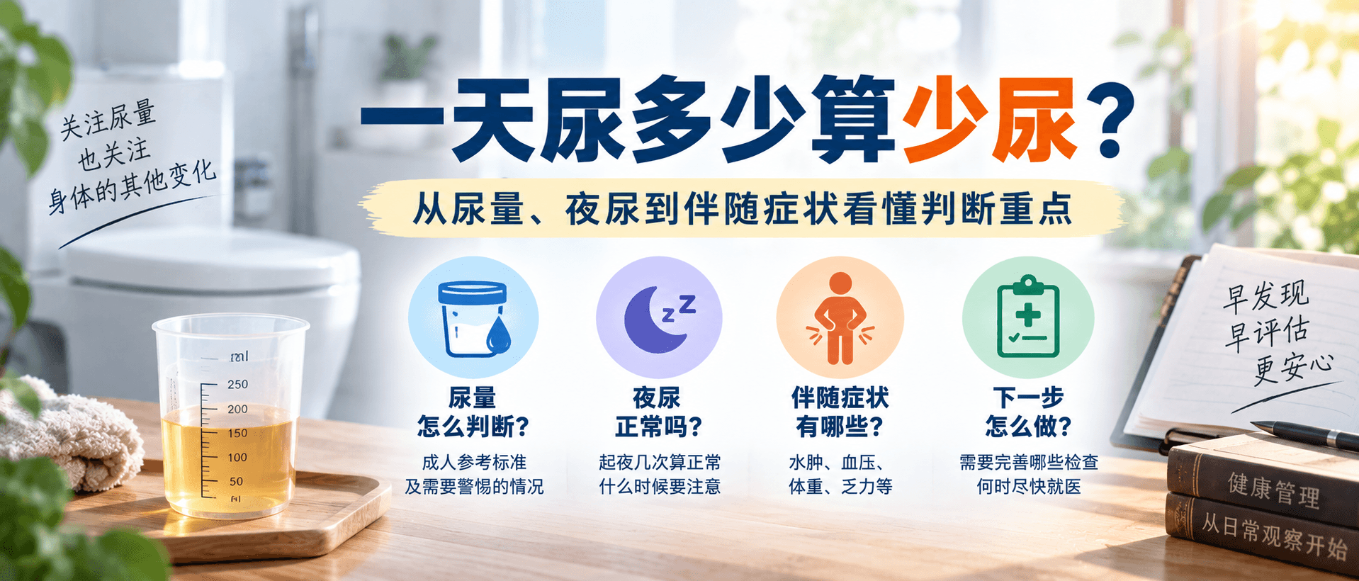 一天尿多少算少尿？从尿量、夜尿到伴随症状看懂判断重点