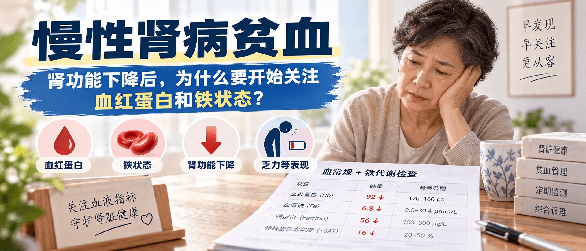 慢性肾病贫血：肾功能下降后，为什么要开始关注血红蛋白和铁状态？