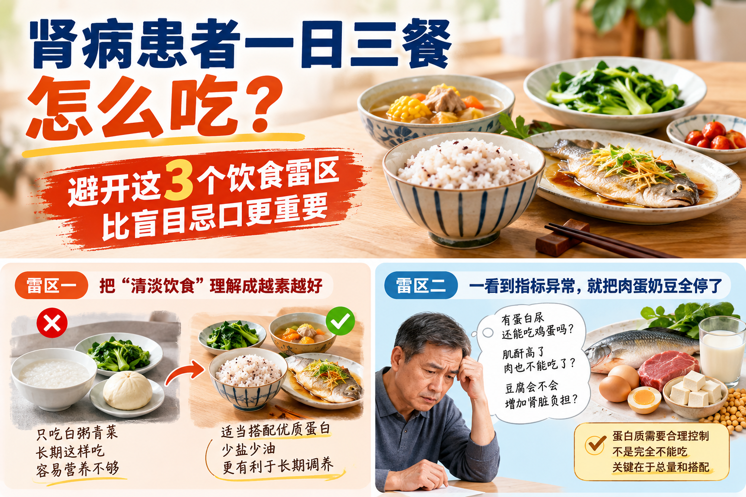 肾病患者一日三餐怎么吃？武汉祯圣堂提醒：避开这3个饮食雷区，比盲目忌口更重要