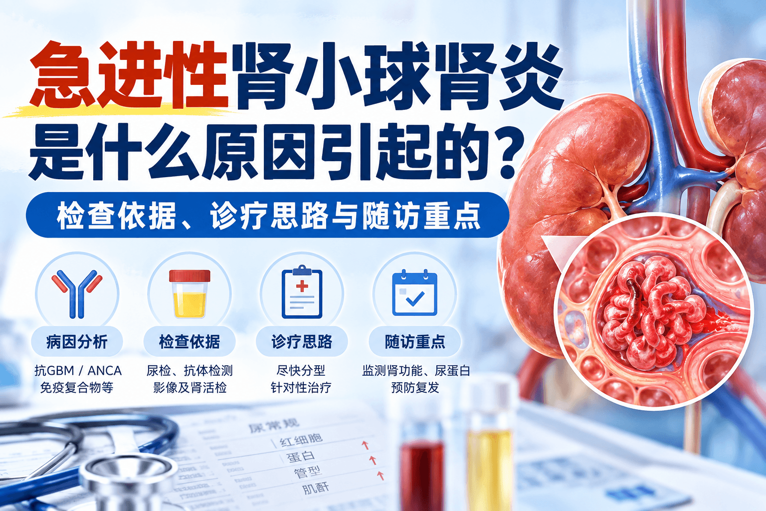 急进性肾小球肾炎是什么原因引起的：检查依据、诊疗思路与随访重点