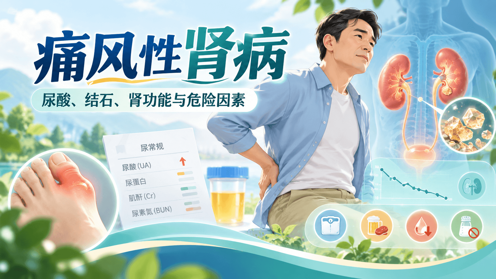 痛风性肾病：先从尿酸、结石、肾功能与危险因素控制建立管理思路