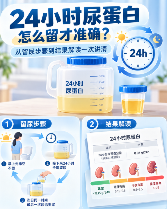 24小时尿蛋白怎么留才准确？从留尿步骤到结果解读一次讲清