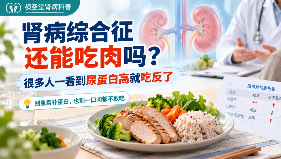 肾病综合征还能吃肉吗？很多人一看到尿蛋白高就吃反了