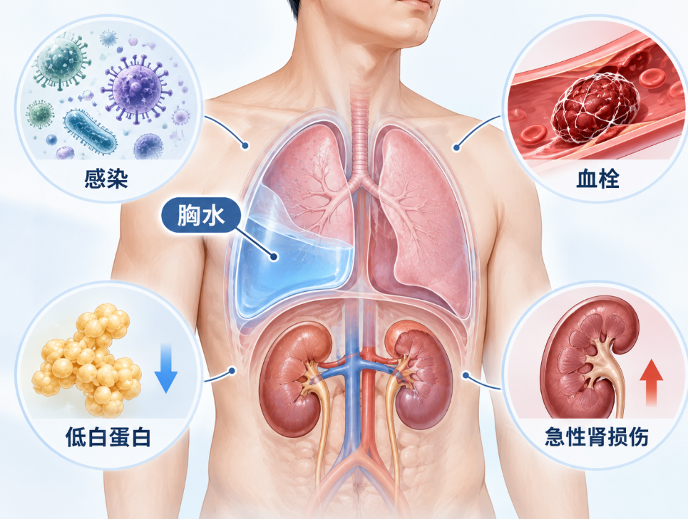 肾病综合征胸水怎么办？感染、血栓、低白蛋白和急性肾损伤要先排查