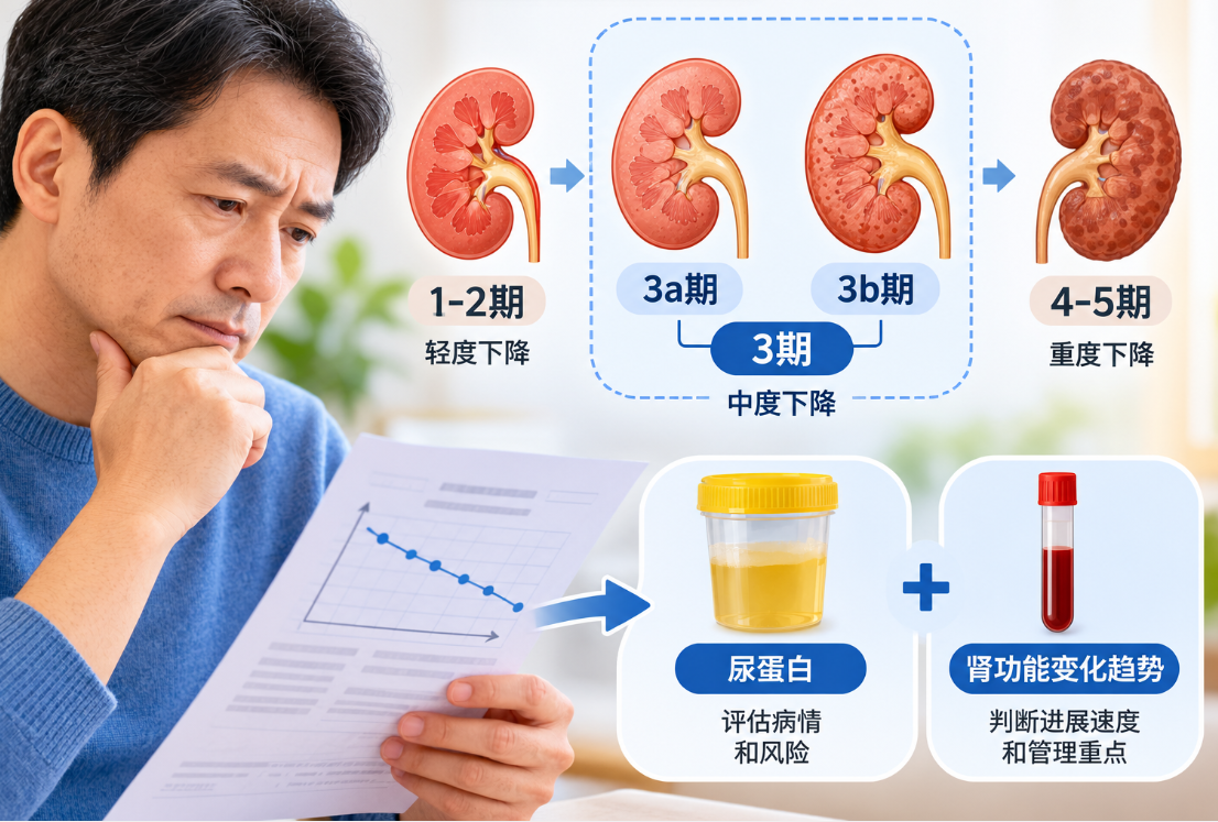 慢性肾病3期严重吗？先看3a、3b，再看尿蛋白和肾功能变化趋势