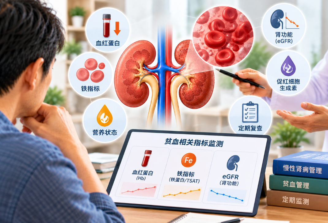 慢性肾病贫血怎么管理？肾功能下降后，这些监测重点要记住