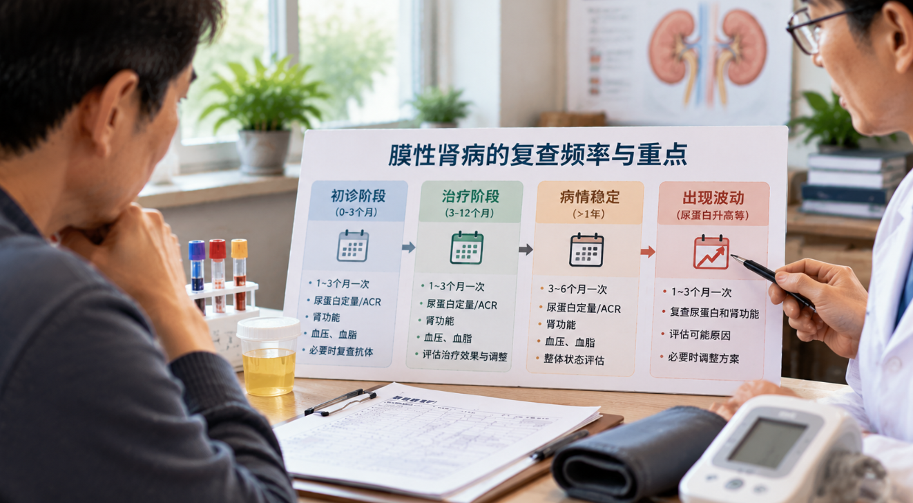 膜性肾病多久复查一次？不同病程阶段的检查频率和重点