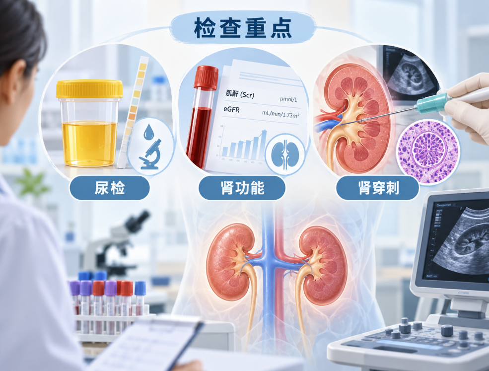 性肾炎需要做哪些检查？尿检、肾功能及肾穿刺检查详解